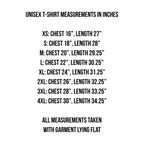 Unisex cut shirt size chart s-4xl